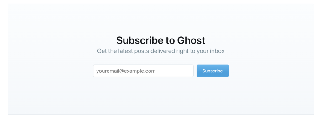 Ghost subscription form